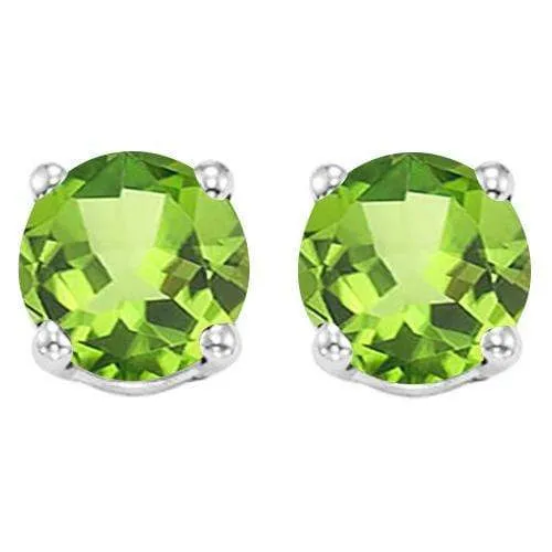 1.06 CT PERIDOT 10KT SOLID GOLD EARRINGS STUD