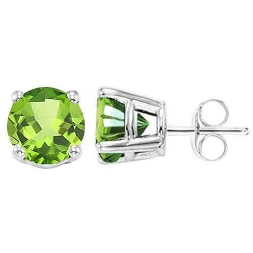 1.06 CT PERIDOT 10KT SOLID GOLD EARRINGS STUD