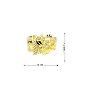 10K Gold Cross Nugget Ring 6 Grams