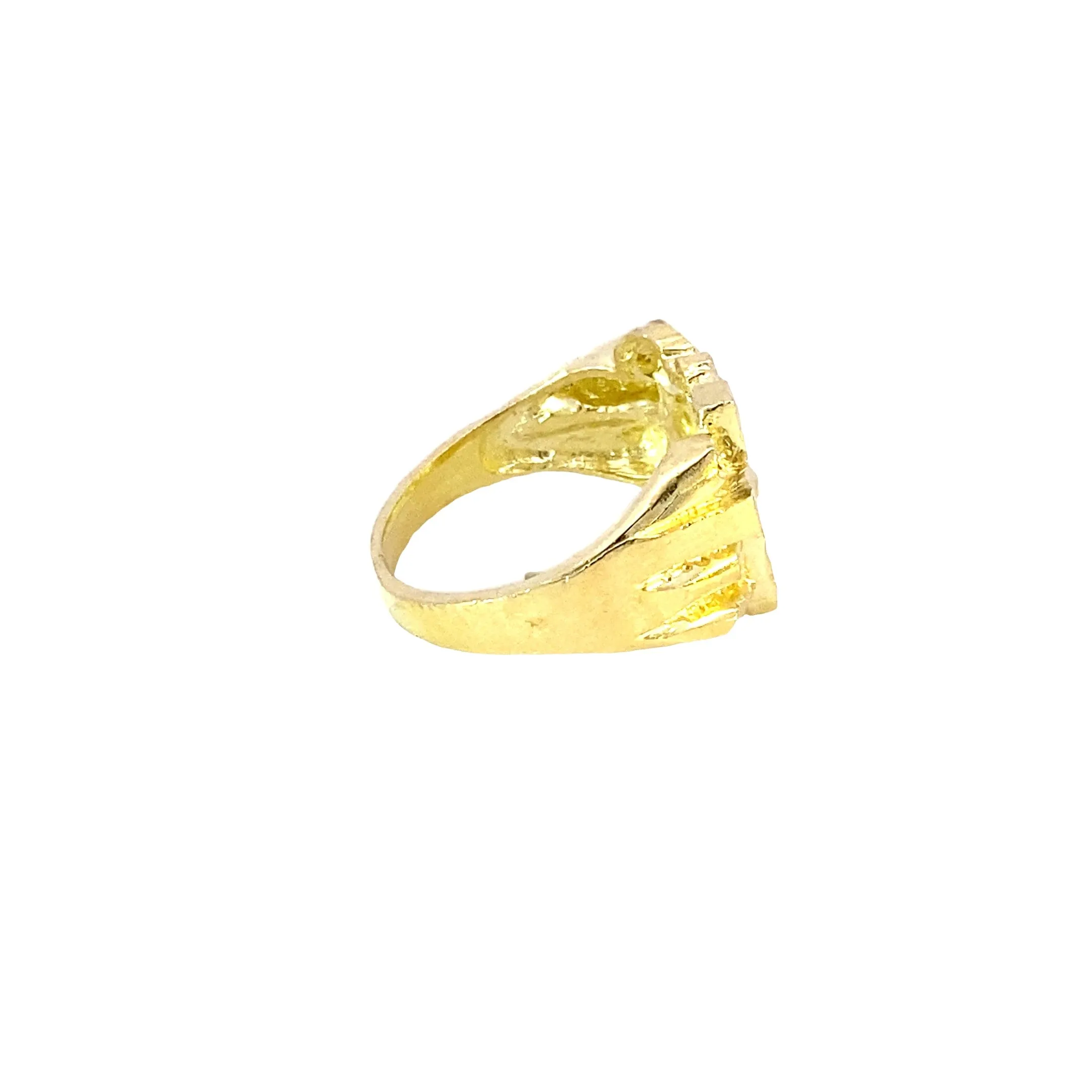 10K Gold Cross Nugget Ring 6 Grams