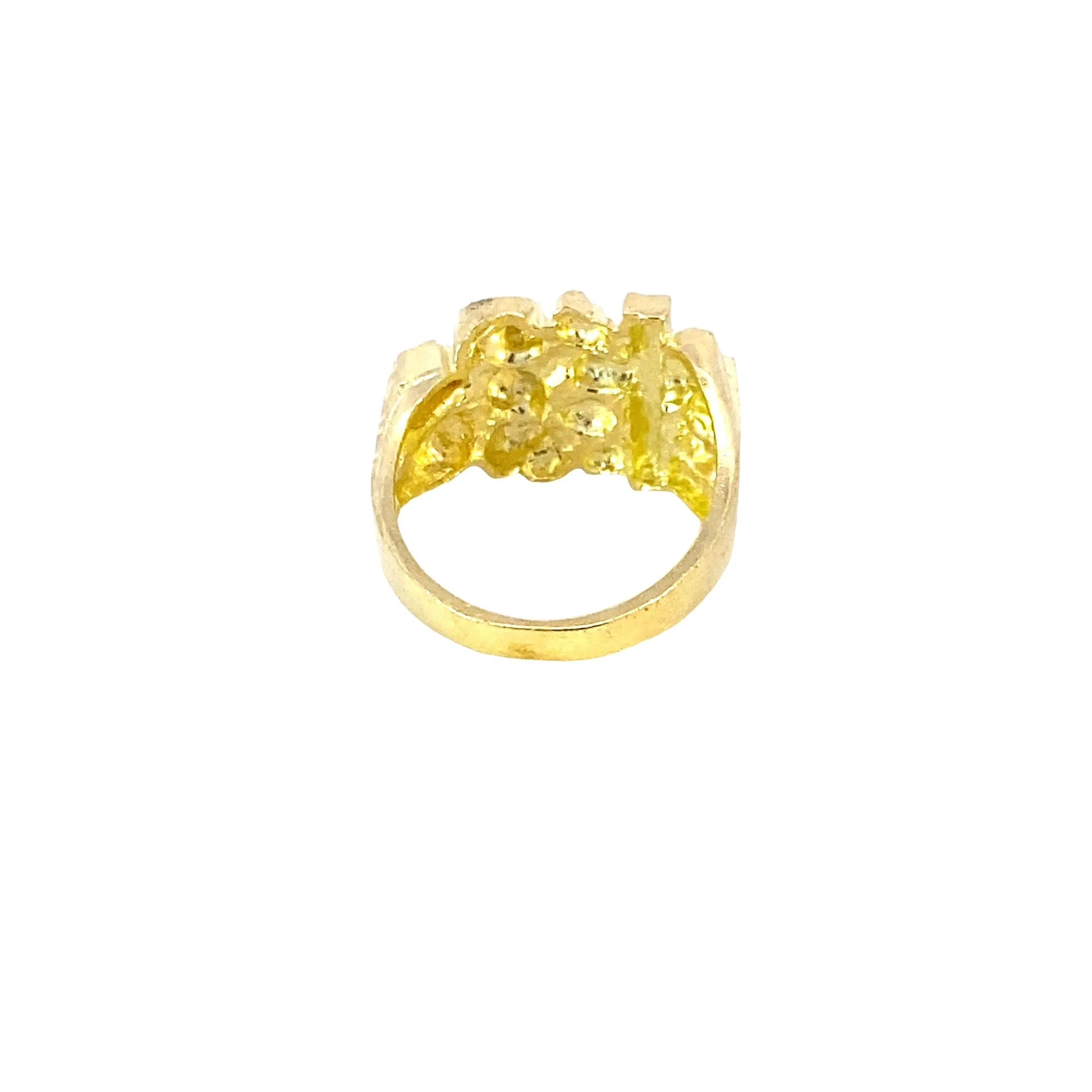 10K Gold Cross Nugget Ring 6 Grams