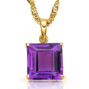 1.13 CT AMETHYST 10KT SOLID GOLD PENDANT