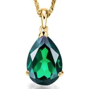 1/2 CT RUSSIAN EMERALD (VS) 10KT SOLID GOLD PENDANT