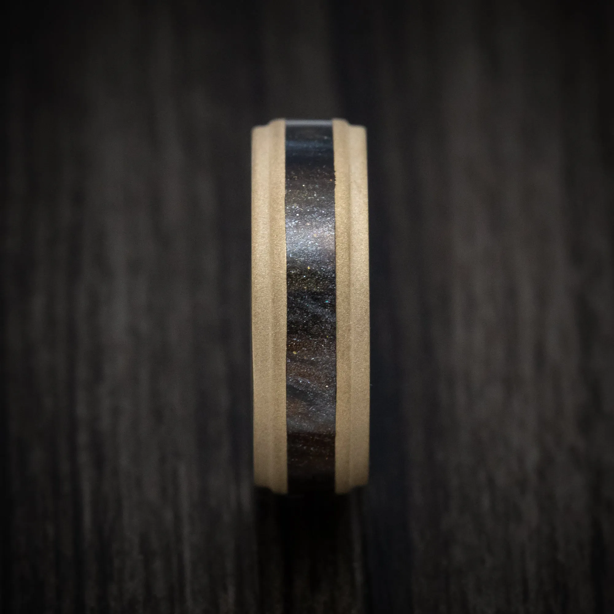 14K Gold and DiamondCast Inlay Men's Ring Custom Made