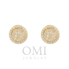 14K GOLD ROUND DIAMOND CIRCLE SHAPE EARRINGS 0.38 CTW