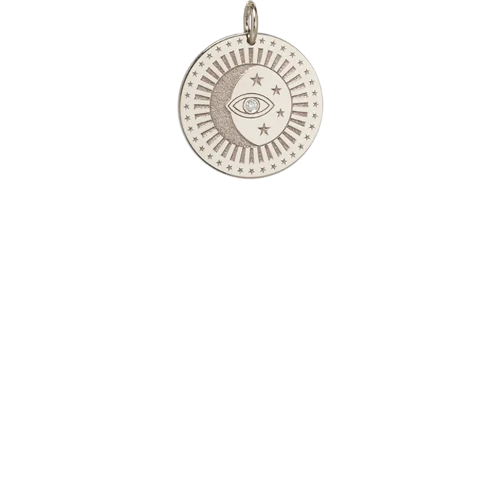 14k Small Celestial Protection Medallion Charm