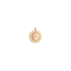 14k Small Celestial Protection Medallion Charm