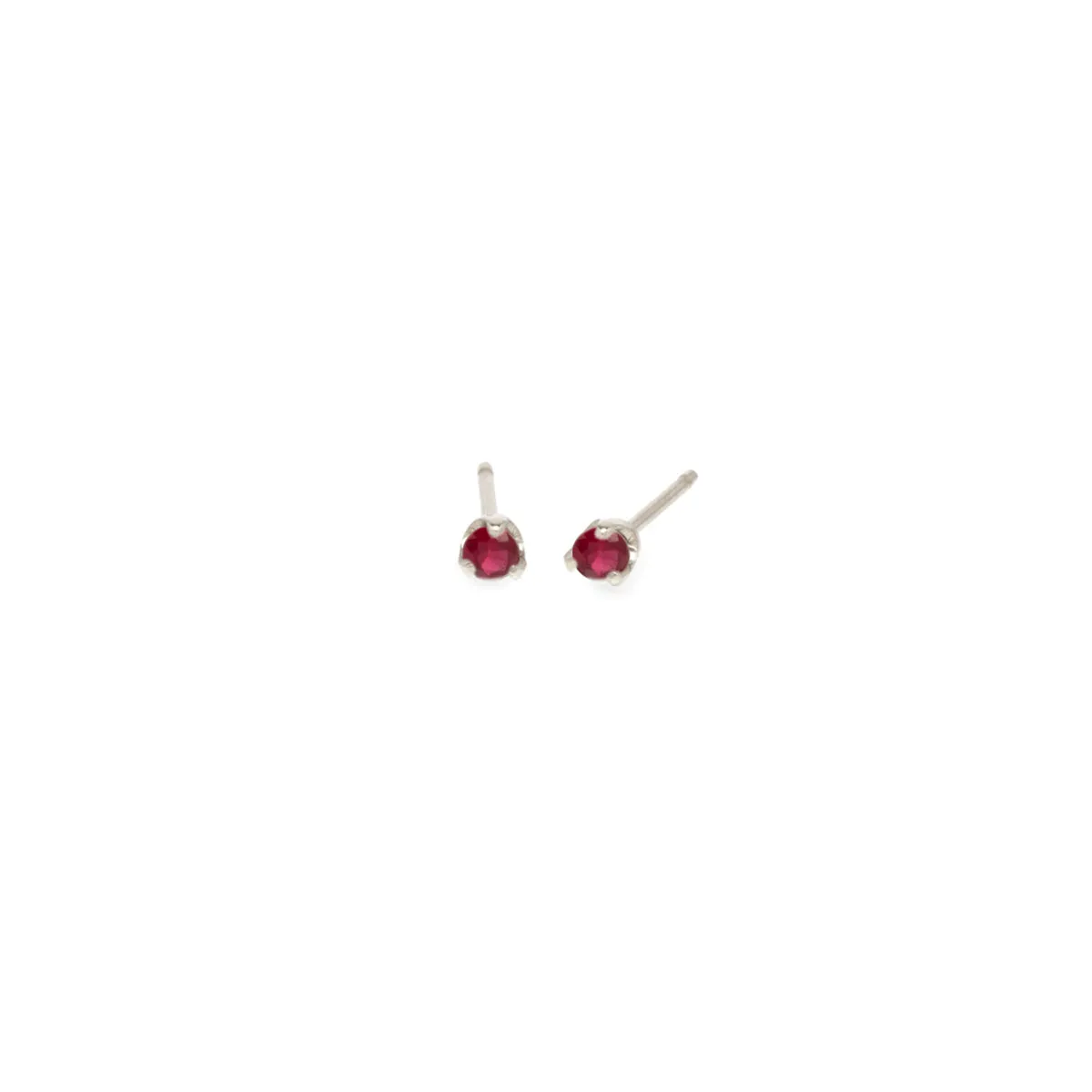 14k Small Ruby Prong Studs | July Birthstone