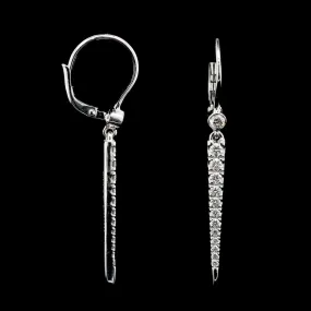 14K White Gold Estate Diamond Earrings