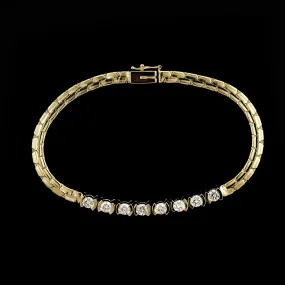 14K Yellow Gold Estate Diamond Bracelet