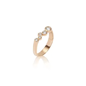 14k Yellow Gold Shadows D-Ring with White Diamonds