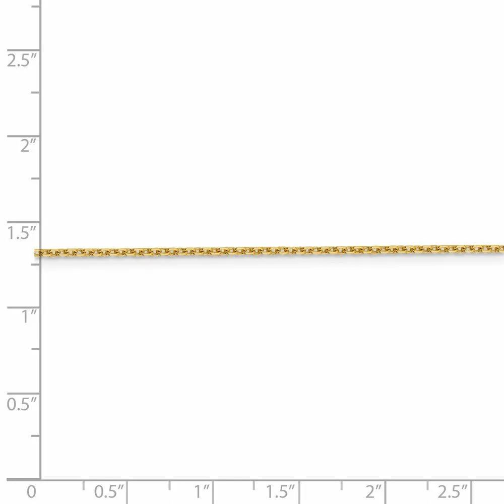 1.5mm 14k Yellow Gold Diamond Cut Solid Rolo Chain Necklace