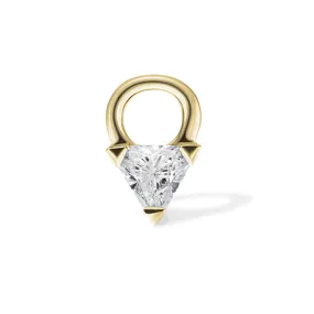 18K Diamond Triangle Charm by Maria Tash in Yellow Gold.