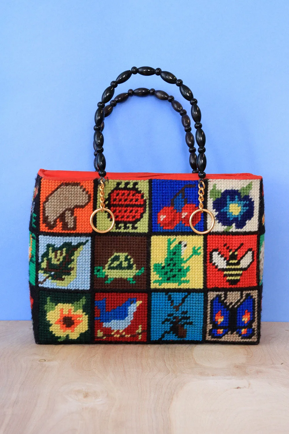 1973 Folksy Needlepoint Handbag