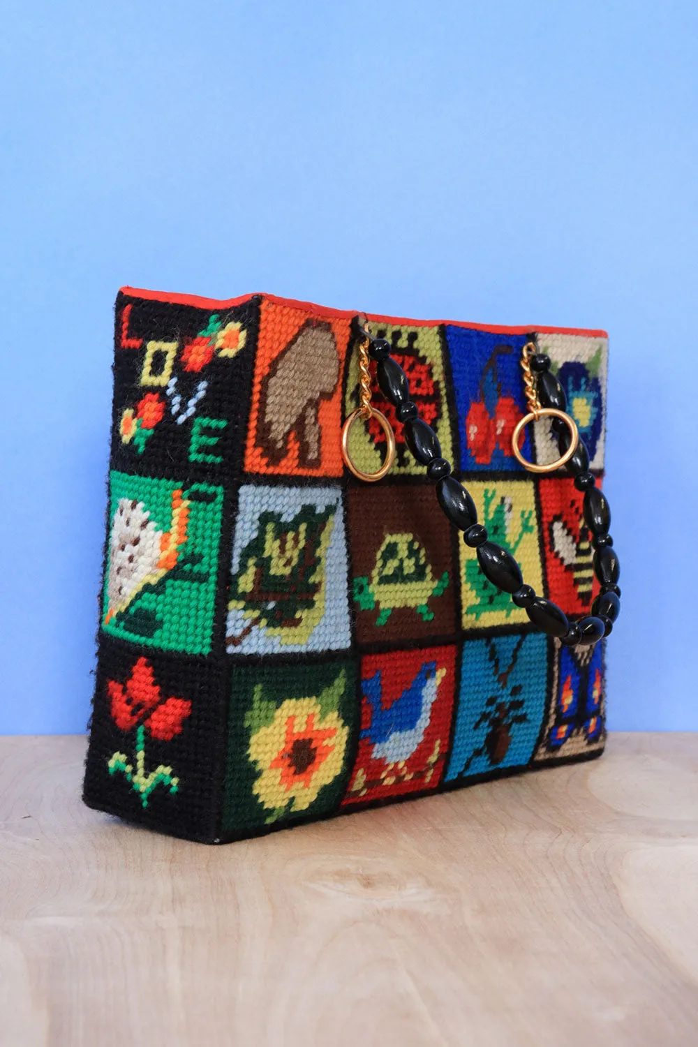 1973 Folksy Needlepoint Handbag