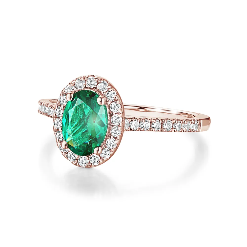 2 CT. Oval Emerald with Classic Halo Ring