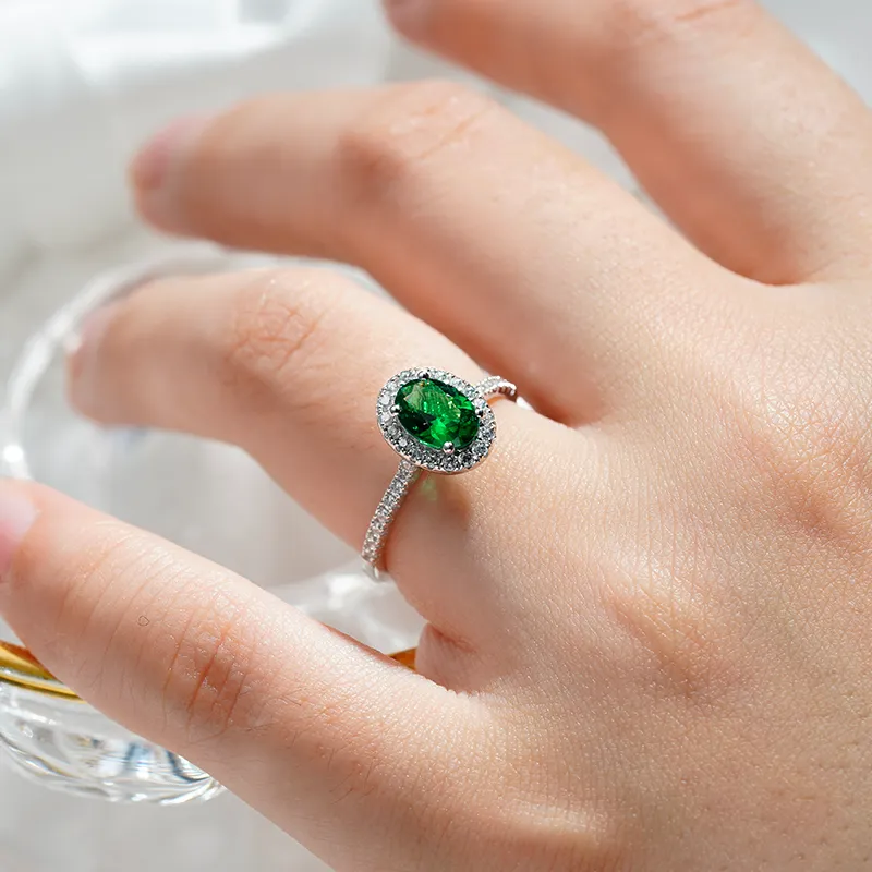 2 CT. Oval Emerald with Classic Halo Ring