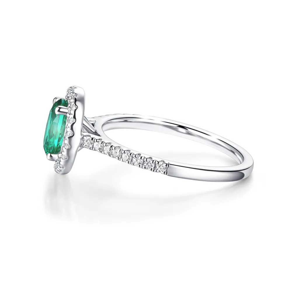 2 CT. Oval Emerald with Classic Halo Ring