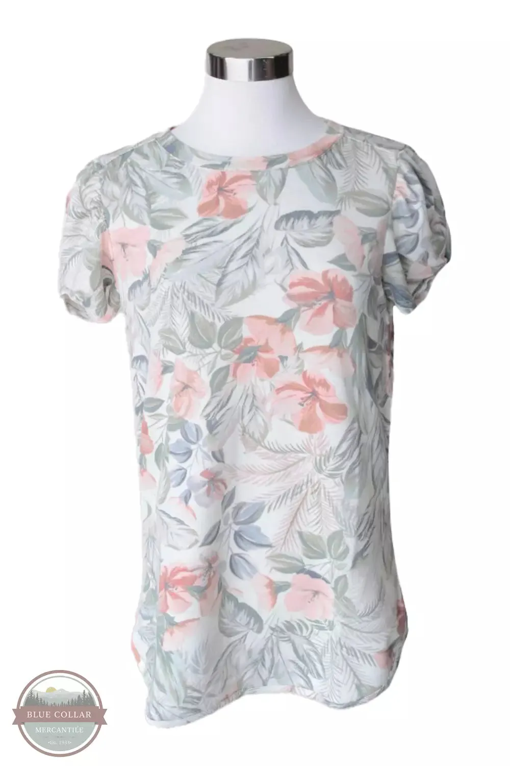 26017 A Floral Cap Sleeve Top