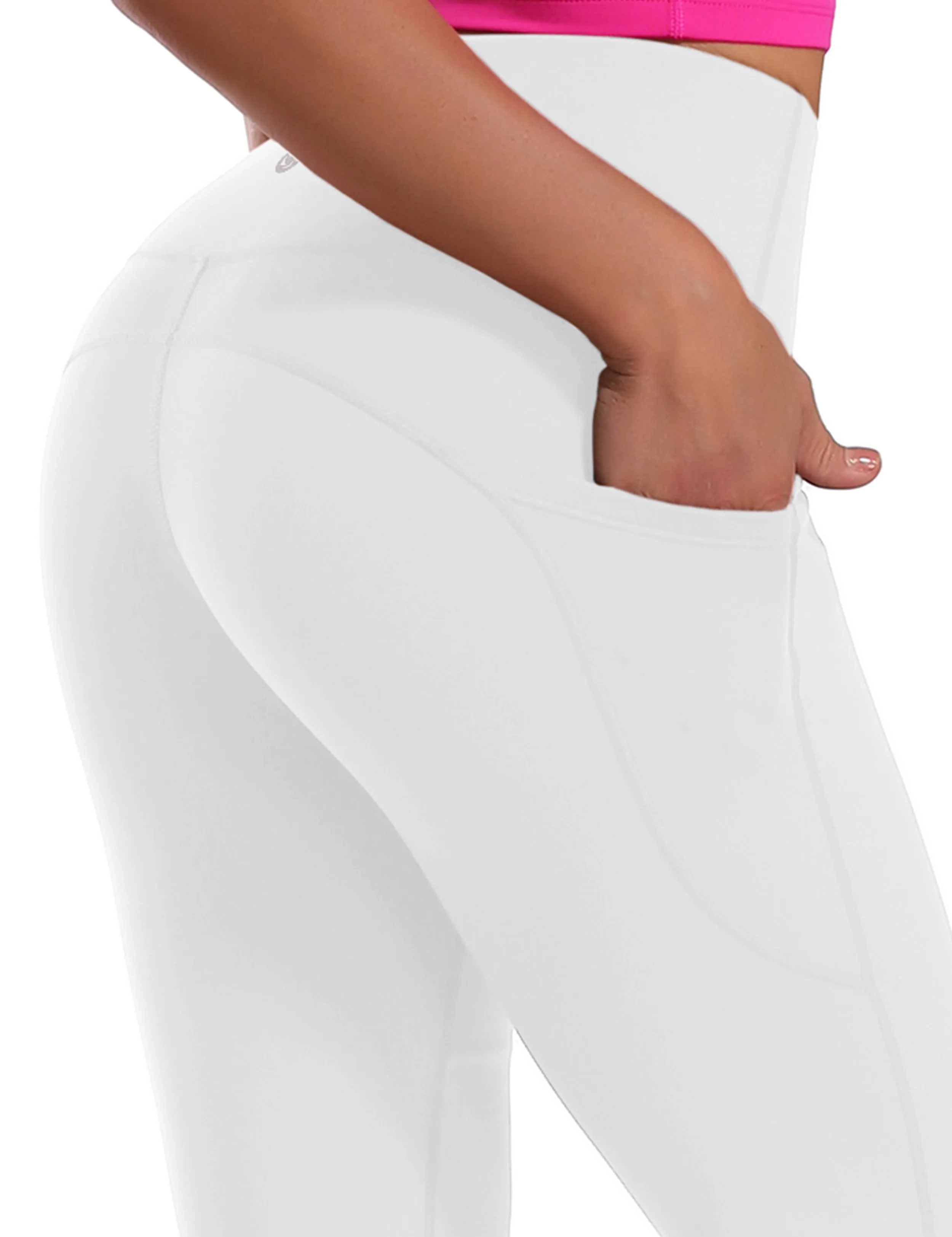 29 31 33 35 37  Side Pockets Bootcut Leggings white_yogastudio