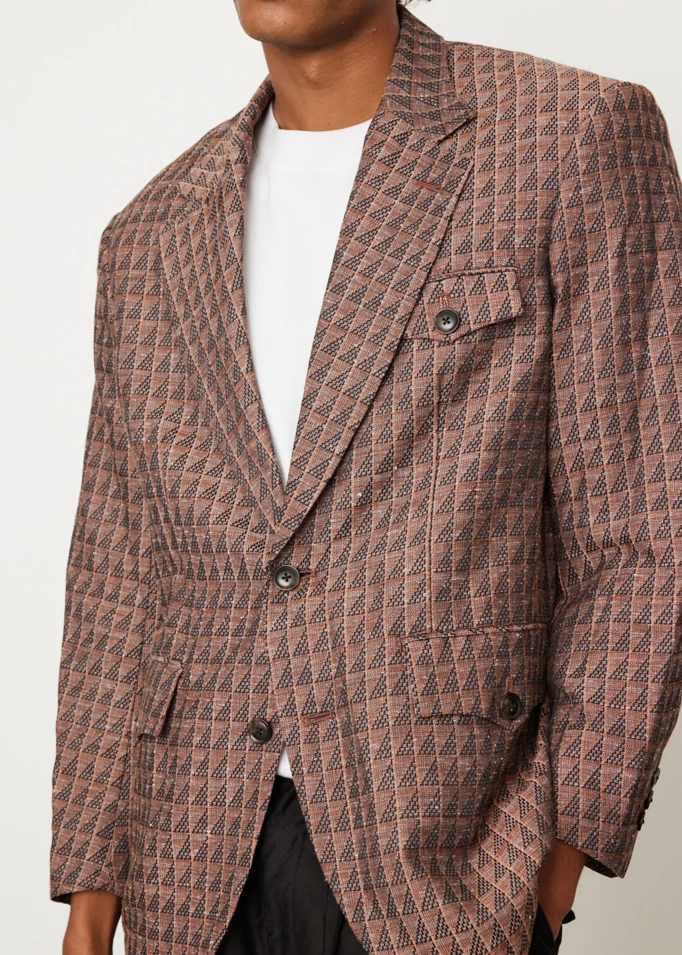 2B Jacket C/PE Geometric Jacquard