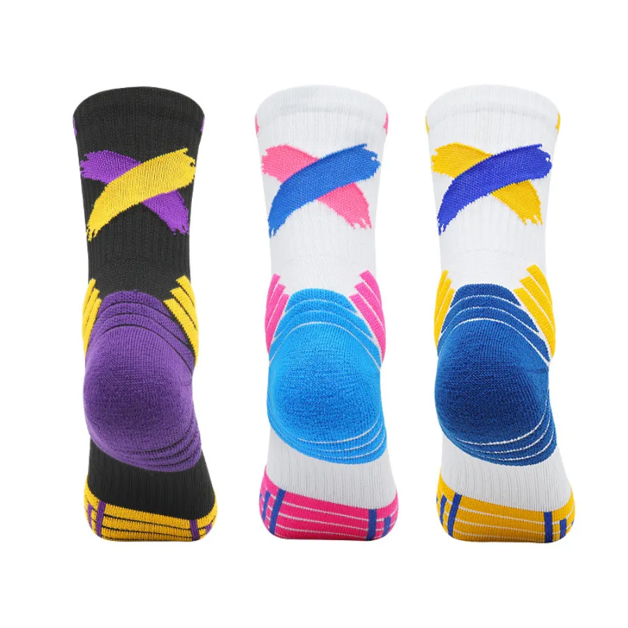 3 Pack Kids Non Slip Trainer Socks Thick Padded