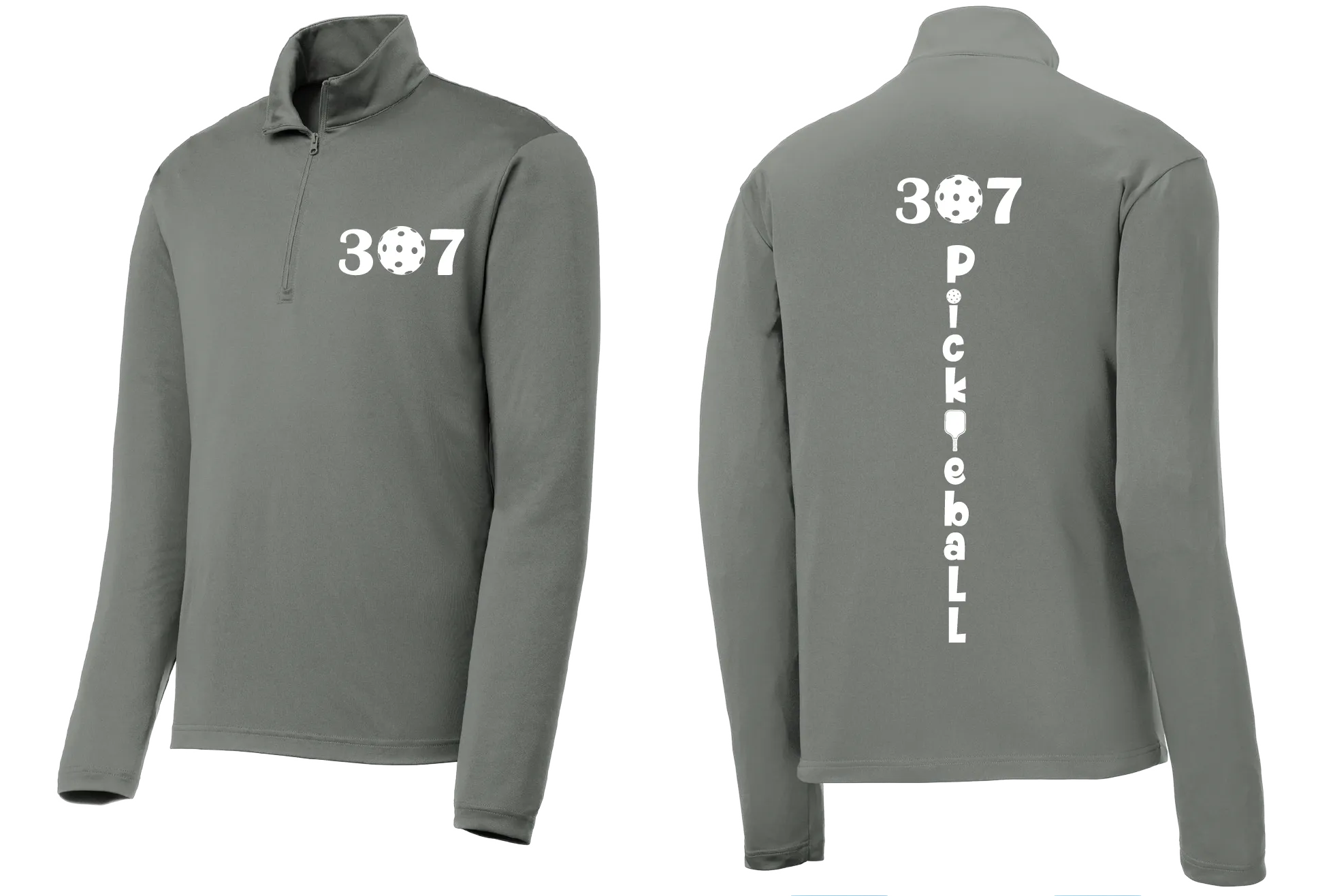 307 Wyoming Pickleball Club | Men's 1/4 Zip Long Sleeve Pullover Athletic Shirt | 100% Polyester