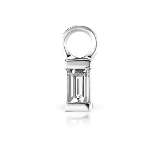 3mm Diamond Baguette Charm by Maria Tash in White Gold.