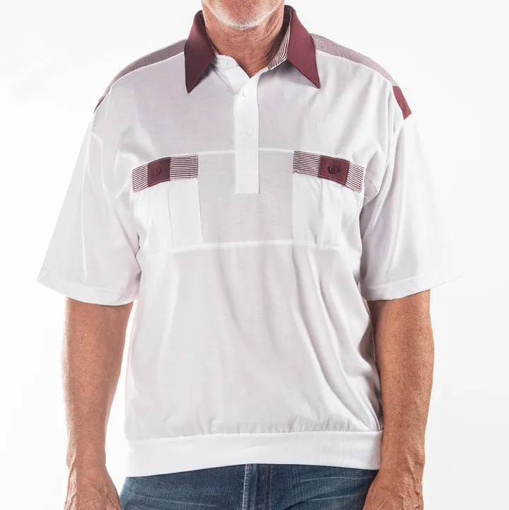 6010 Burgundy Navy Blend Bundle - 4 Short Sleeve Shirts Bundled