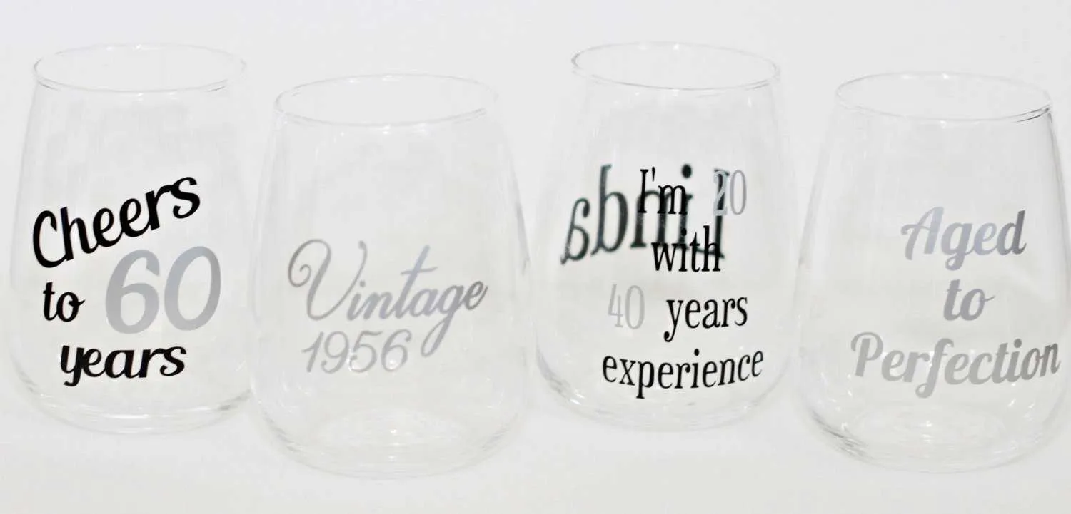 60th Birthday Wine Glasses