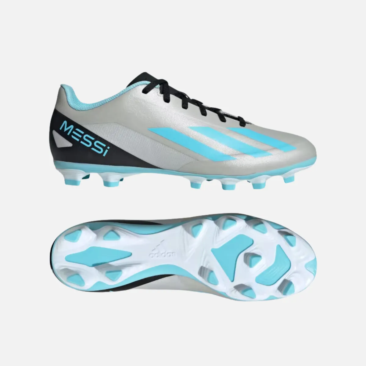 Adidas X Crayfast Messi.4 Flexible Football Groung Stud - Silver Metallic/Bliss Blue/Core Black