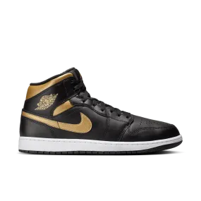 Air Jordan 1 Mid Black Metallic Gold