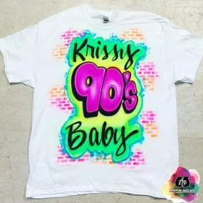 Airbrush 90's Baby w/ Name Shirt Design