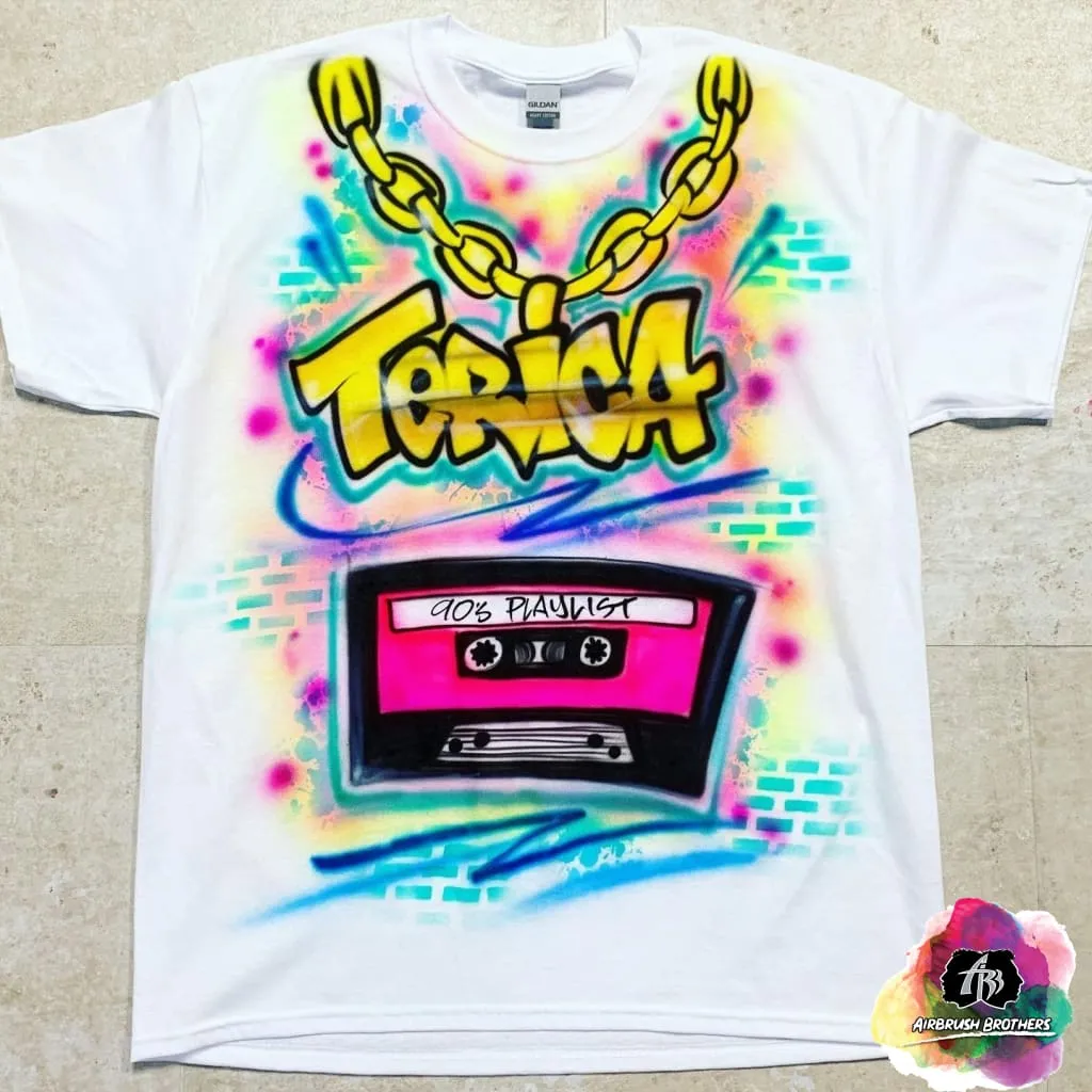 Airbrush 90's Cassette Tape Shirt Design