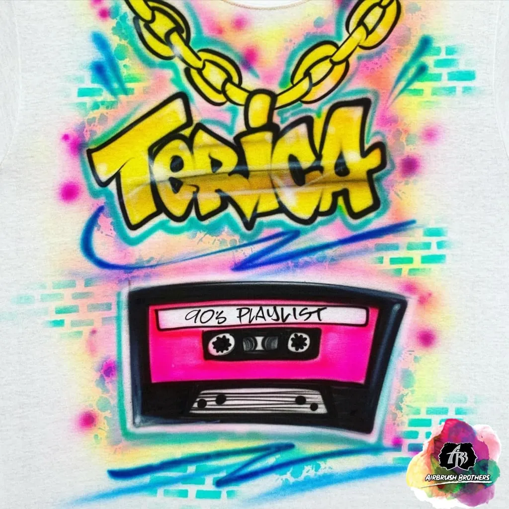 Airbrush 90's Cassette Tape Shirt Design