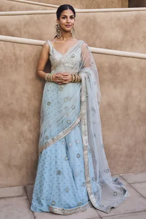 Akasa Gharara Set - Powder Blue