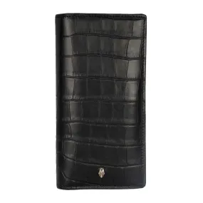 Alexander McQueen Black Croc Embossed Long Wallet - '20s