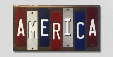 America Fun Strips Novelty Wood Sign