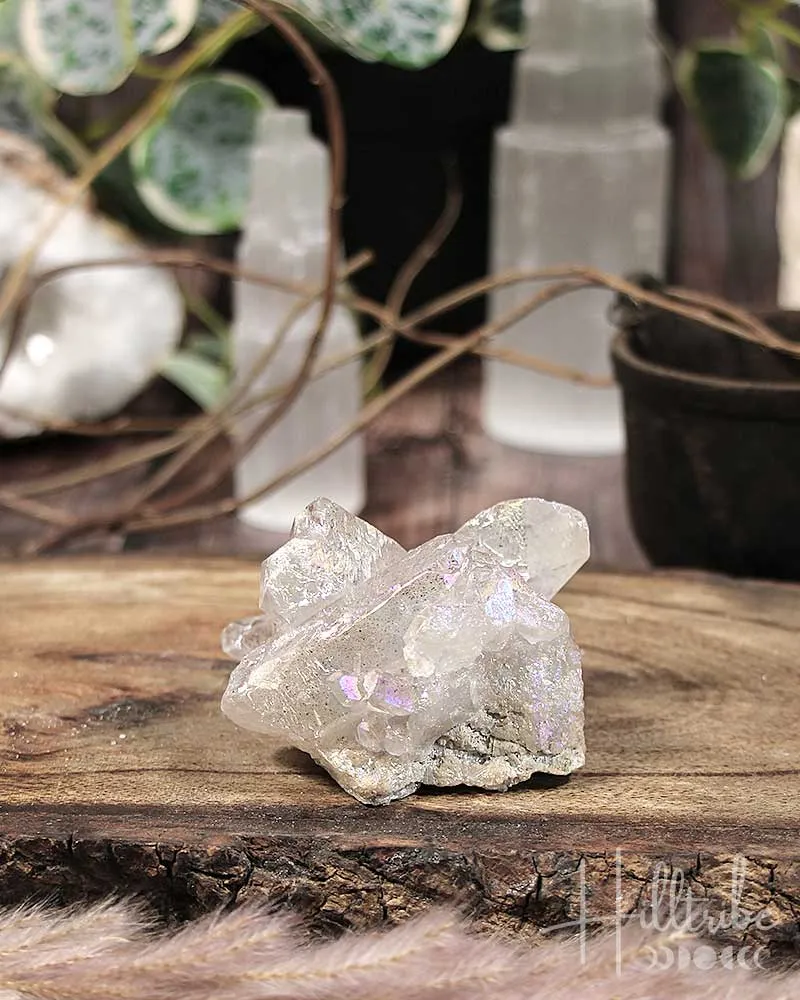 Angel (Opal) Aura Clear Quartz Cluster D