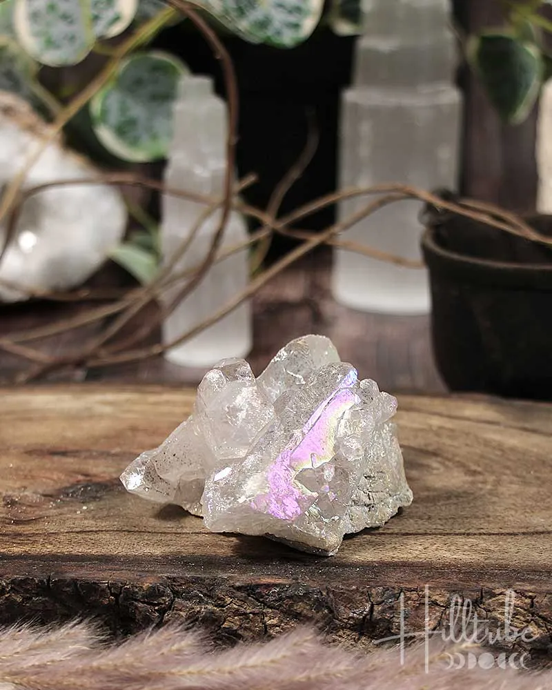 Angel (Opal) Aura Clear Quartz Cluster D