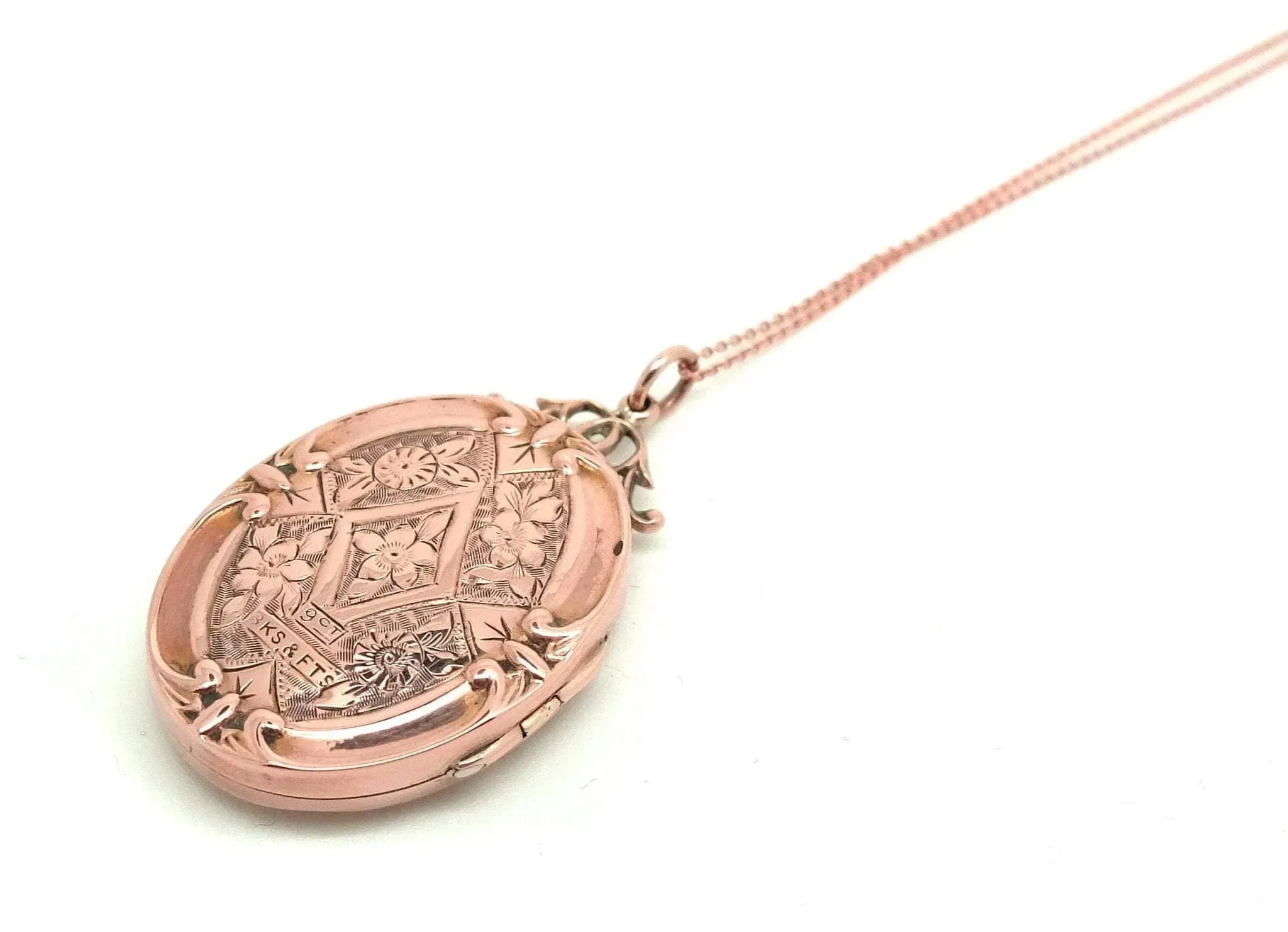 Antique Victorian Ornate 9ct Rose Gold Locket