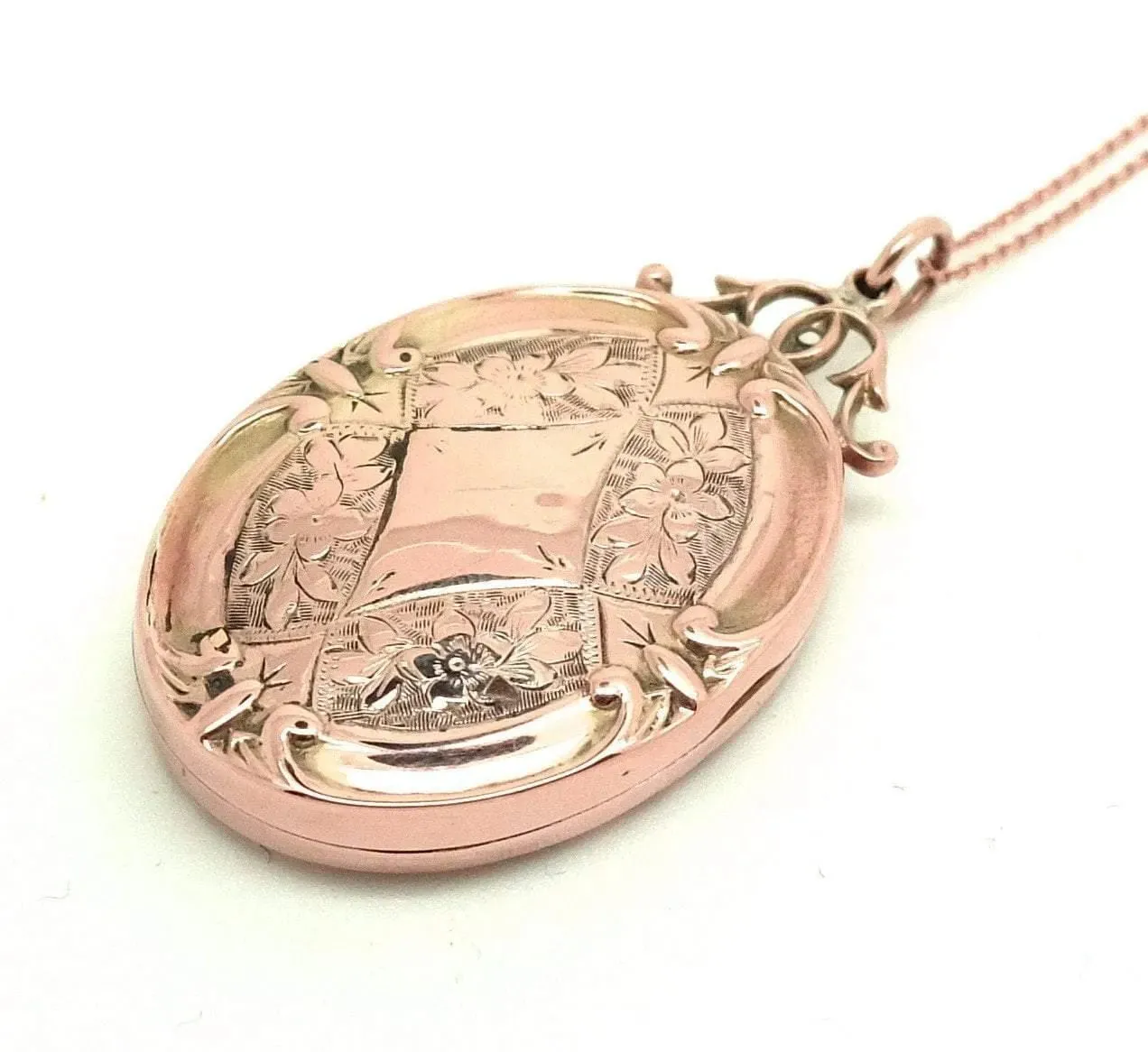 Antique Victorian Ornate 9ct Rose Gold Locket