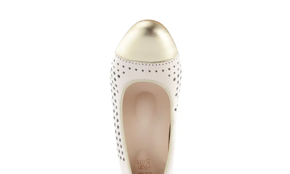 Ara - Nizza Heeled Pump Cream & Gold