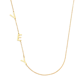 Asymmetrical Initials Necklace