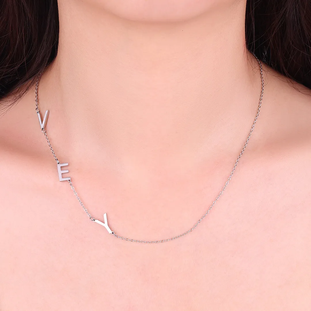 Asymmetrical Initials Necklace