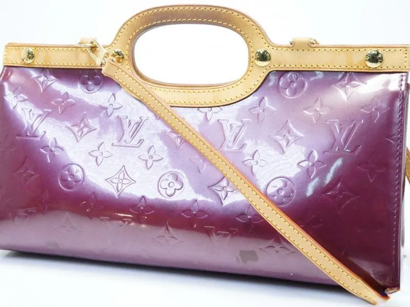 Auth Pre-owned Louis Vuitton Vernis Violet Purple Roxbury Drive Hand Bag Strap 2-way M93569 180833