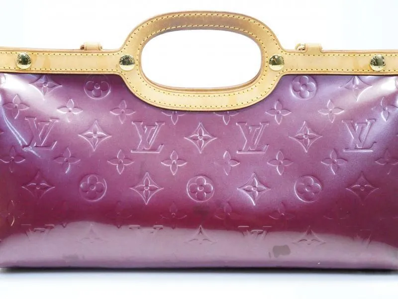 Auth Pre-owned Louis Vuitton Vernis Violet Purple Roxbury Drive Hand Bag Strap 2-way M93569 180833