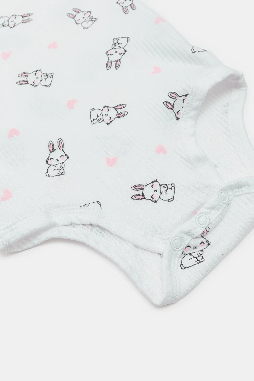 Baby White Bodysuit Pyjama Set (2 Piece)