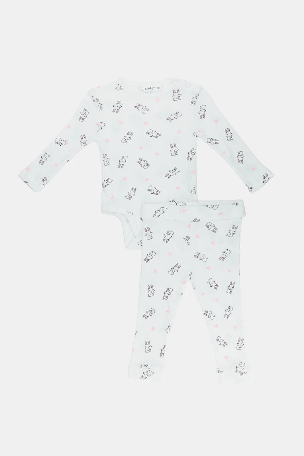 Baby White Bodysuit Pyjama Set (2 Piece)