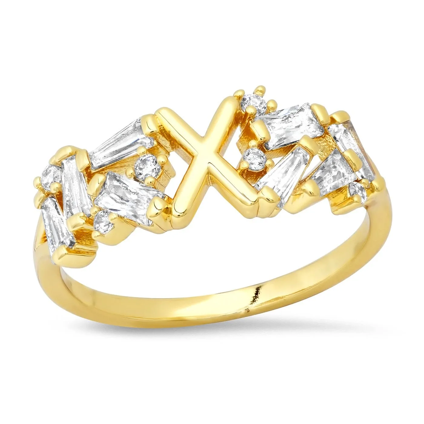 Baguette Initial Ring